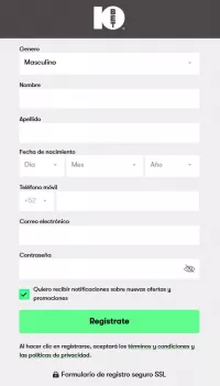 10bet México - Formulário de Registro